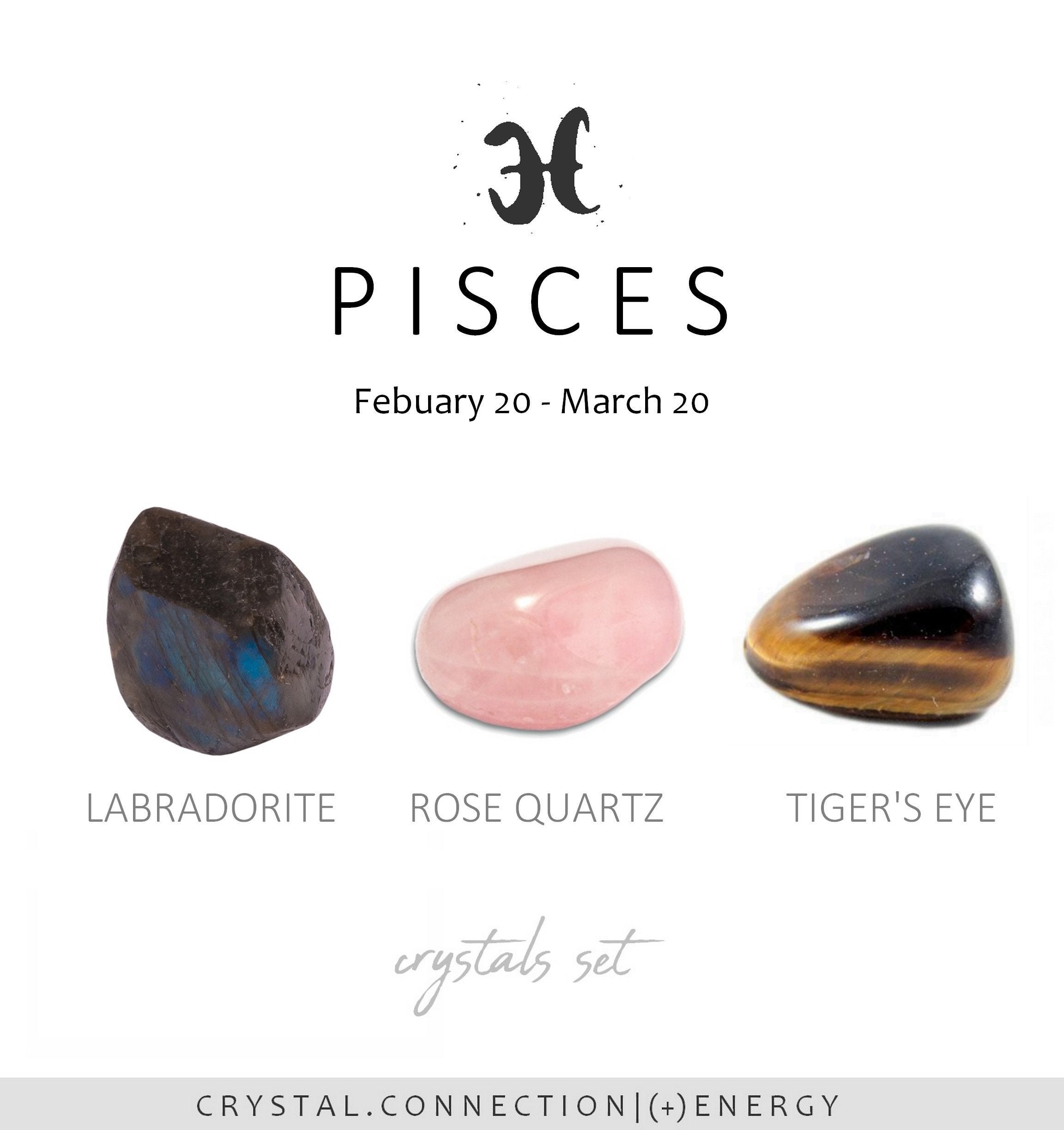 PISCES Zodiac Crystals Set Stones for Pisces Zodiac Etsy