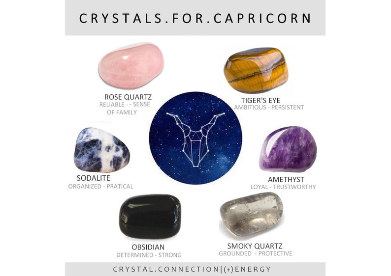 CAPRICORN Zodiac Crystals Set Stones for Capricorn Zodiac Etsy