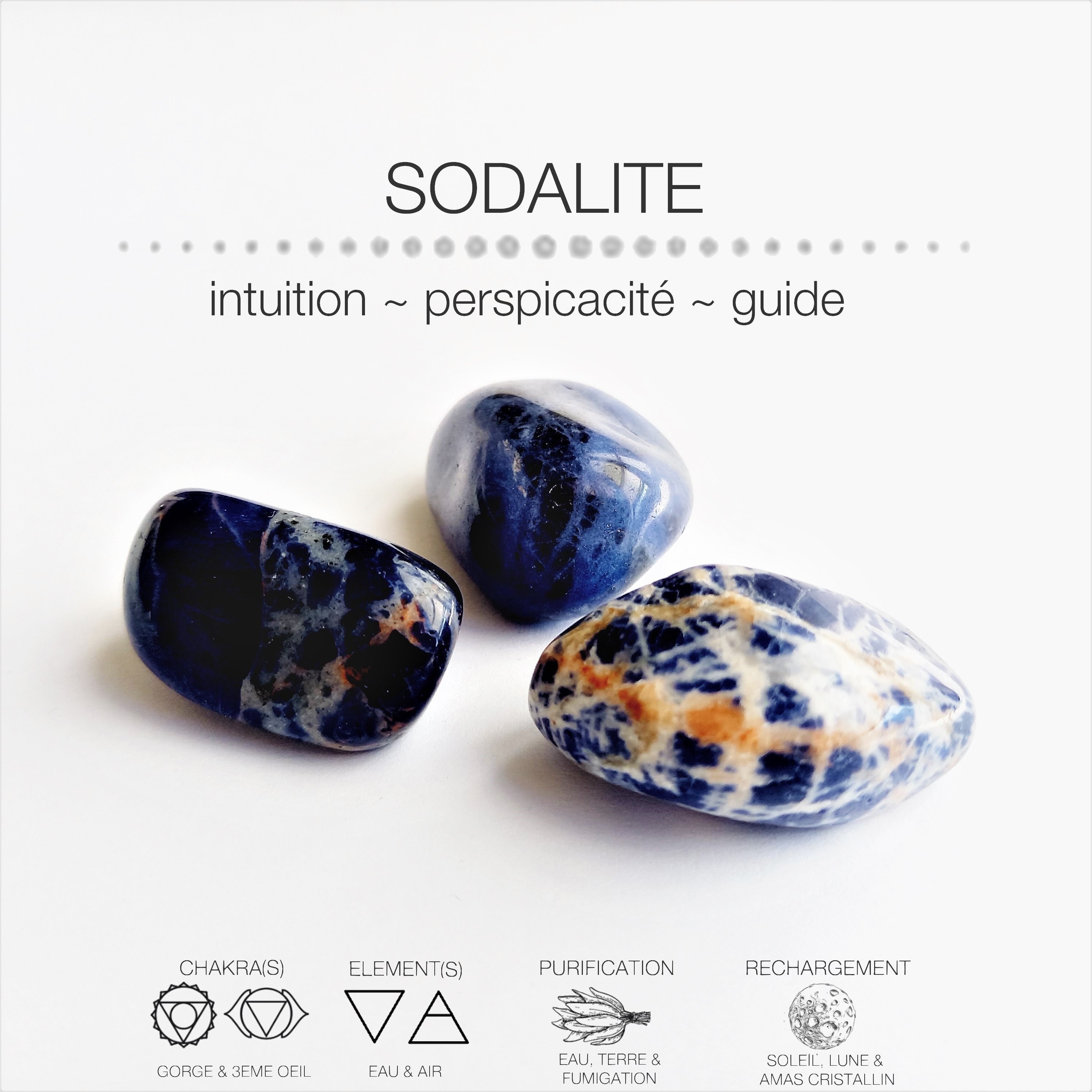 Sodalite Polie // Sodalite Pierre Roulée Cristal Sodalite