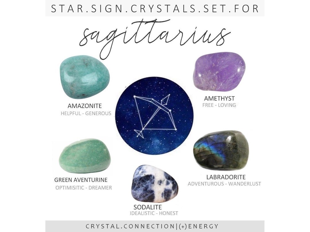 SAGITTARIUS Zodiac Crystals Set Stones for Sagittarius Zodiac