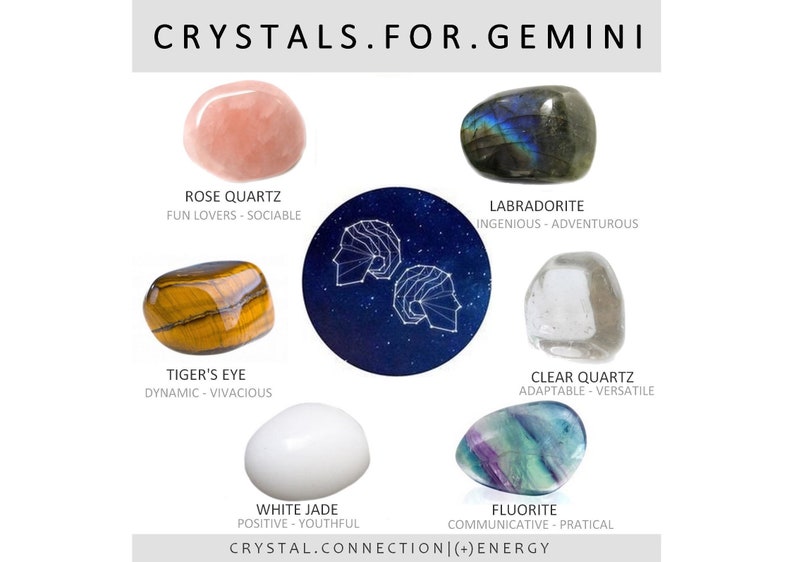 GEMINI Zodiac Crystals Set Stones for Gemini Zodiac | Etsy