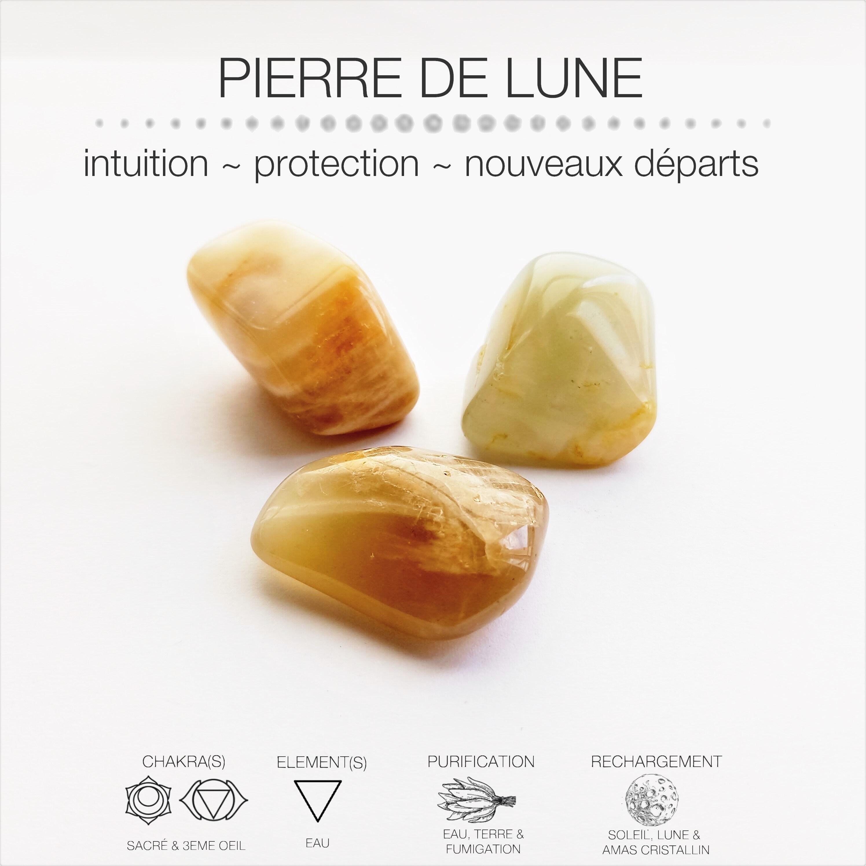 Pierre de Lune Polie // Pierre de Lune Roulée Cristal Moonstone