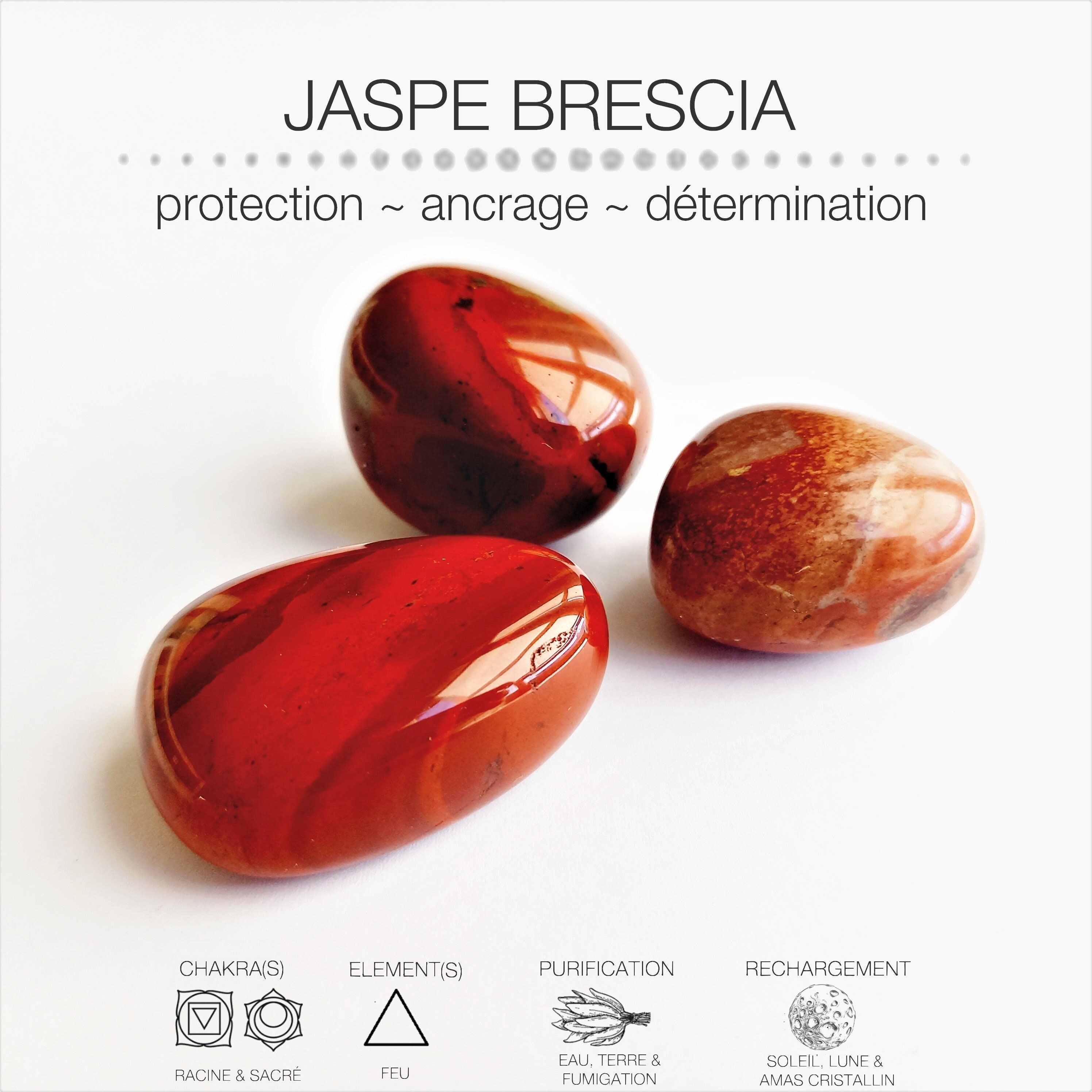 Jaspe Breschia Polie // Jaspe Breschia Pierre Roulée Cristal Breschia
