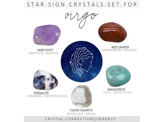 VIRGO Zodiac Crystals Set Stones for Virgo Zodiac Crystal Set Star