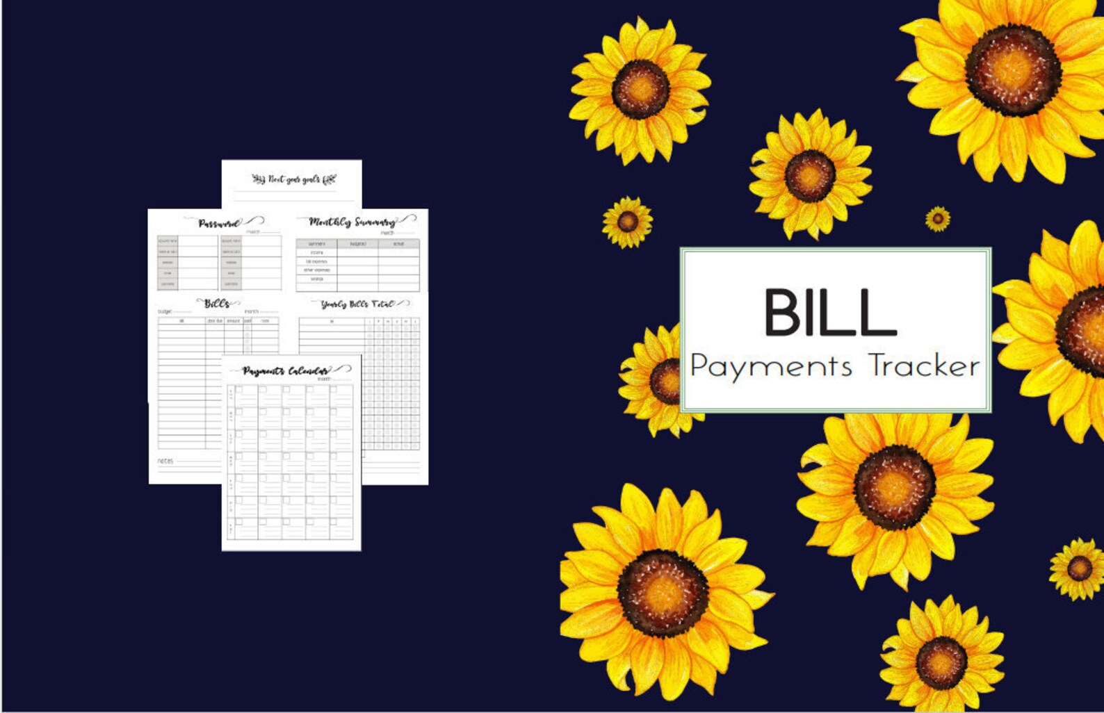 Monthly Bill Planner Monthly Bills Tracker Notebook Bill Etsy