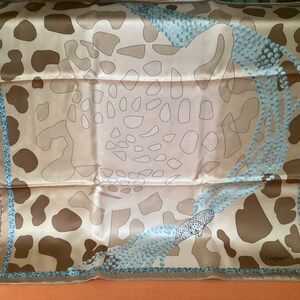 Cartier silk scarf in the 1990s Panthère design, unworn in original box & packaging, vintage Cartier 100% silk scarf (66cm x 66cm) image 4