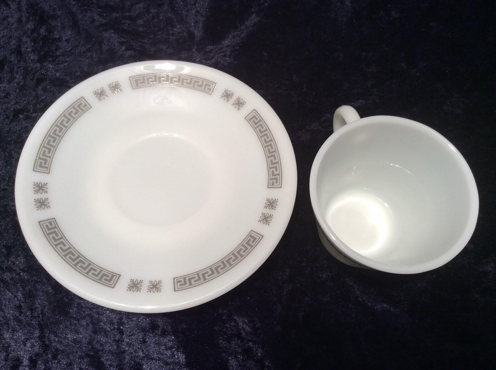 1960s JAJ Pyrex Greek Key Cup and Saucer JAJ Pyrex Cup 1960s Etsy