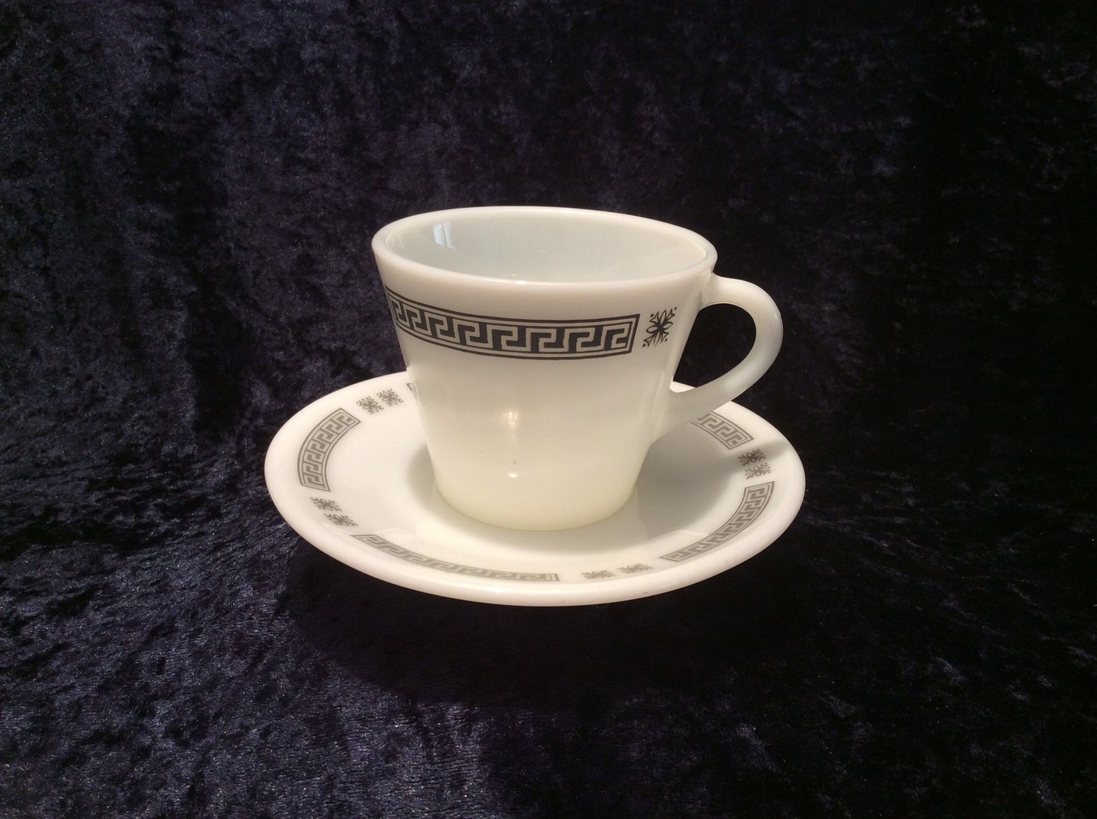 1960s JAJ Pyrex Greek Key Cup and Saucer JAJ Pyrex Cup 1960s Etsy