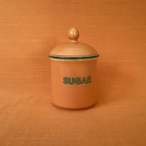1980s Hornsea Calypso Orange Sugar Jar, Retro Kitchen Storage