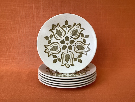 J&G Meakin Maidstone Tulip Time Side Plates: 1960s Studio Pottery