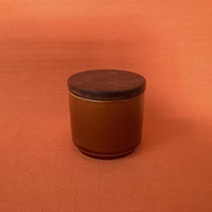 Hornsea Autumn Brown Sugar Bowl with Wooden Lid, Rare Hornsea Pottery