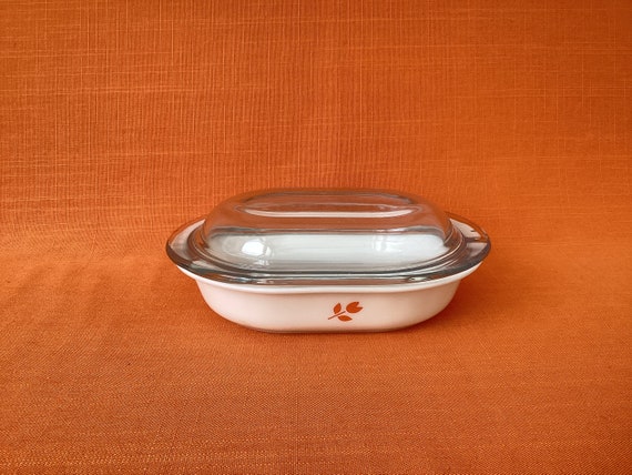 Plat à couvercle de style Pyrex, petit plat de service ovale avec