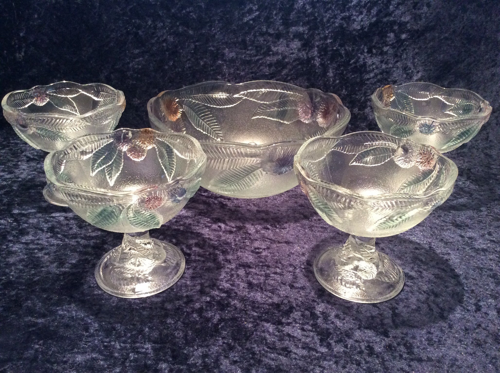 Set of 1980s French Luminarc Châtaignier Glass Dessert Bowls Etsy