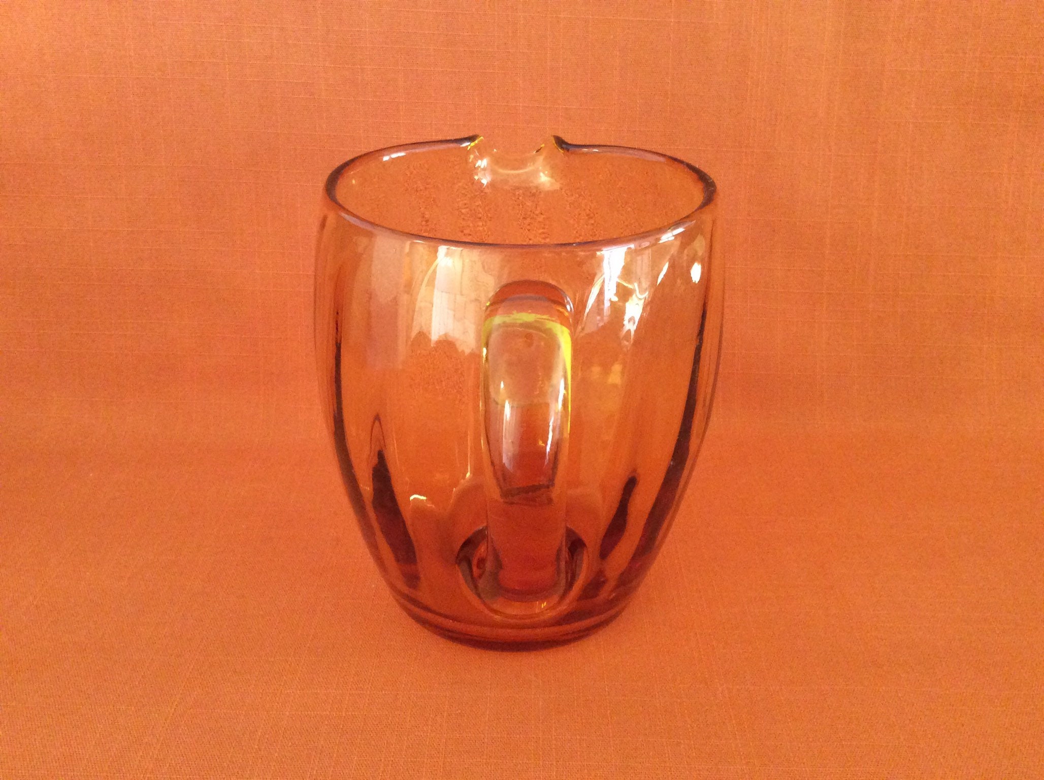 Lovely 1970s Fluted Amber Glass Jug Vintage Amber Glass Jug Etsy UK