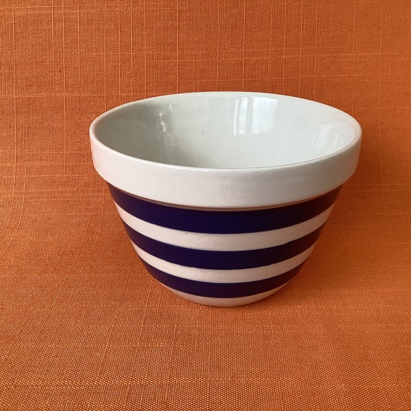 Vintage Staffordshire Potteries ‘Cordon Bleu’ Chefware pudding basin, vintage blue & white striped pudding basin, Christmas pudding bowl