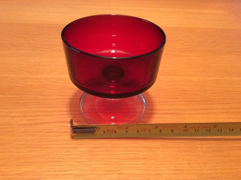 Set of 4 Retro Luminarc Red Glass Dessert Bowls/sundae Dishes Etsy