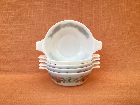 JAJ Pyrex Carnaby Tempo Soup Bowls With Handles set of 5 1970s JAJ Carnaby Tempo Soup Bowls Pyrex Tempo Cereal Bowls With Handles Etsy Canada