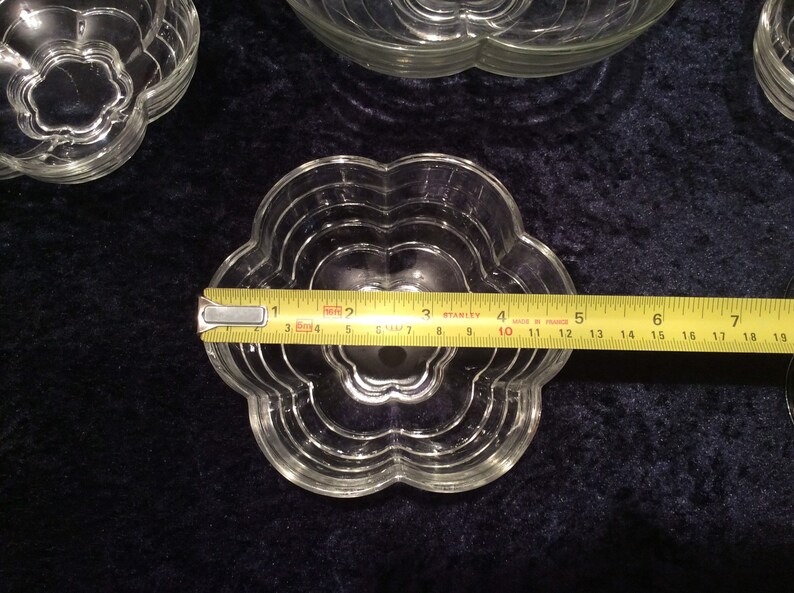 1950s Set of 7 Glass Dessert Bowls Large 8 Glass Fruit Bowl Etsy
