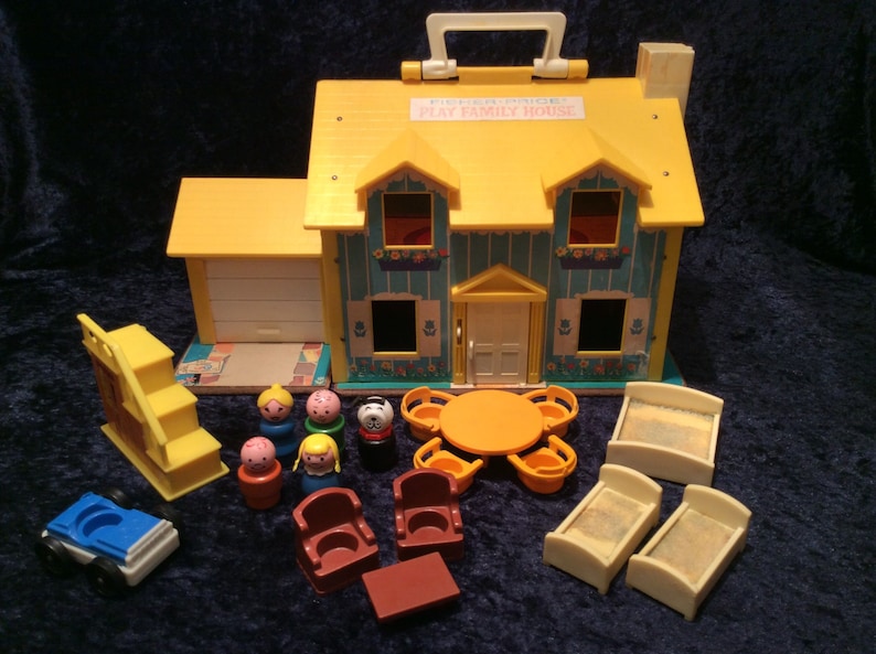 Vintage COMPLETE 1970s Fisher Price Play Family House with Etsy