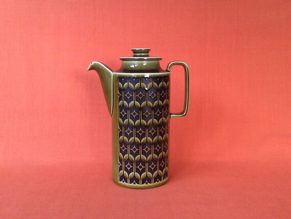 1970s Hornsea Heirloom Green Coffee Pot 