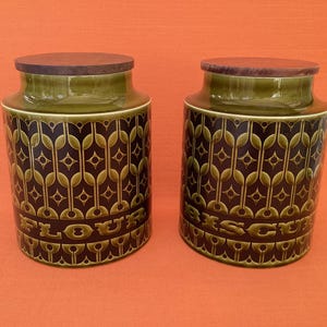 Hornsea Heirloom Lakeland Green Jars: Vintage 1970s Display Pieces