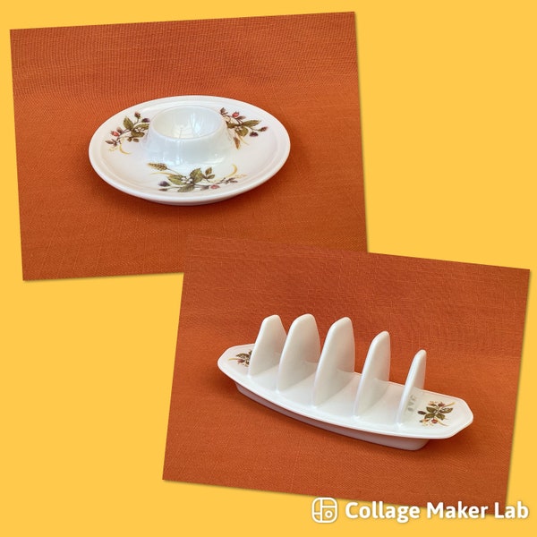 1980s St Michael Harvest melamine egg cup and toast rack (items sold separately), St Michael Harvest kitchen range, retro Marks & Spencer