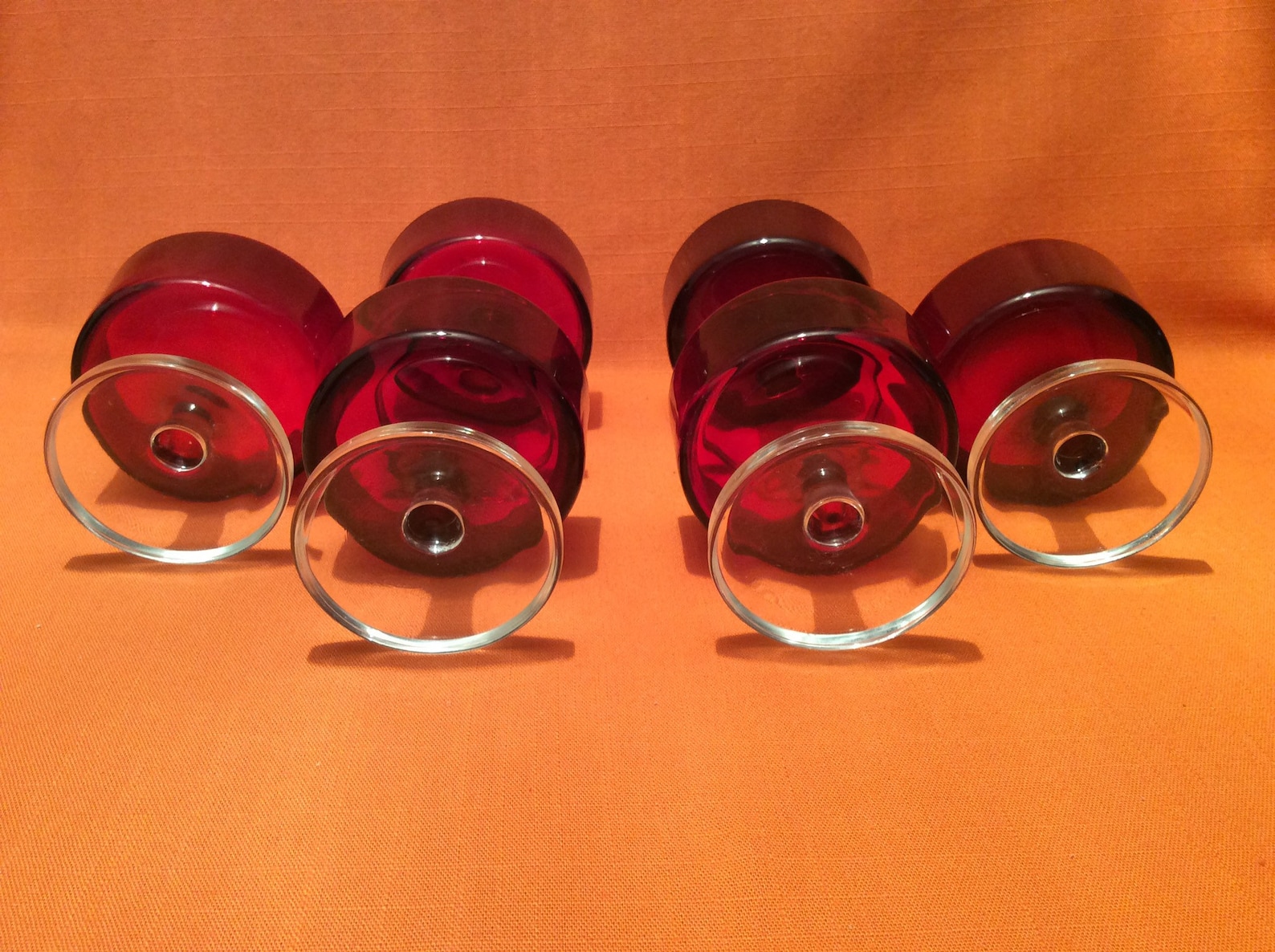 Set of 6 Retro Luminarc Red Glass Dessert Bowls/sundae Dishes Etsy