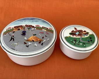 Villeroy & Boch trinket boxes (sold separately), Naif design, signed Laplau 3, made in Luxembourg, Villeroy and Boch porcelain collectables