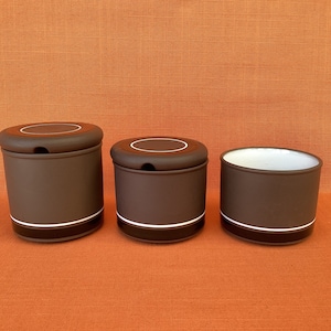 1970s Hornsea Contrast Condiment Pot or Sugar Bowl with Lid