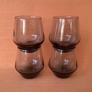 Retro Rauchgrau Glasbecher (4er Set)
