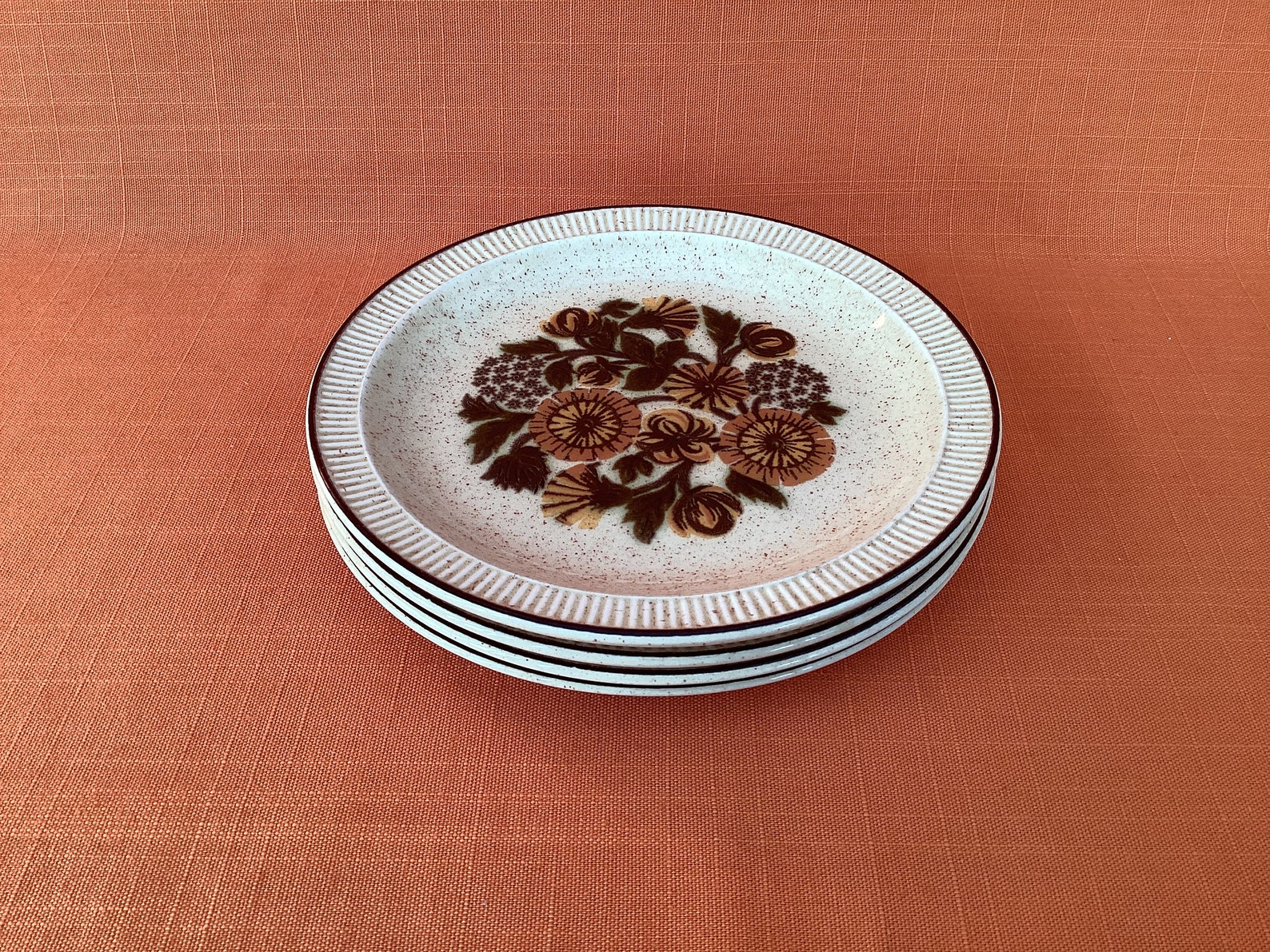 1970s Poole Pottery Tea Plates set of 4 in the Thistlewood Etsy UK