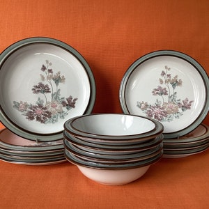 1980s Denby Romance plates and bowls (sold in sets of 2 or 4), Denby stoneware plates, retro Denby Romance salad plates, vintage Denby bowls