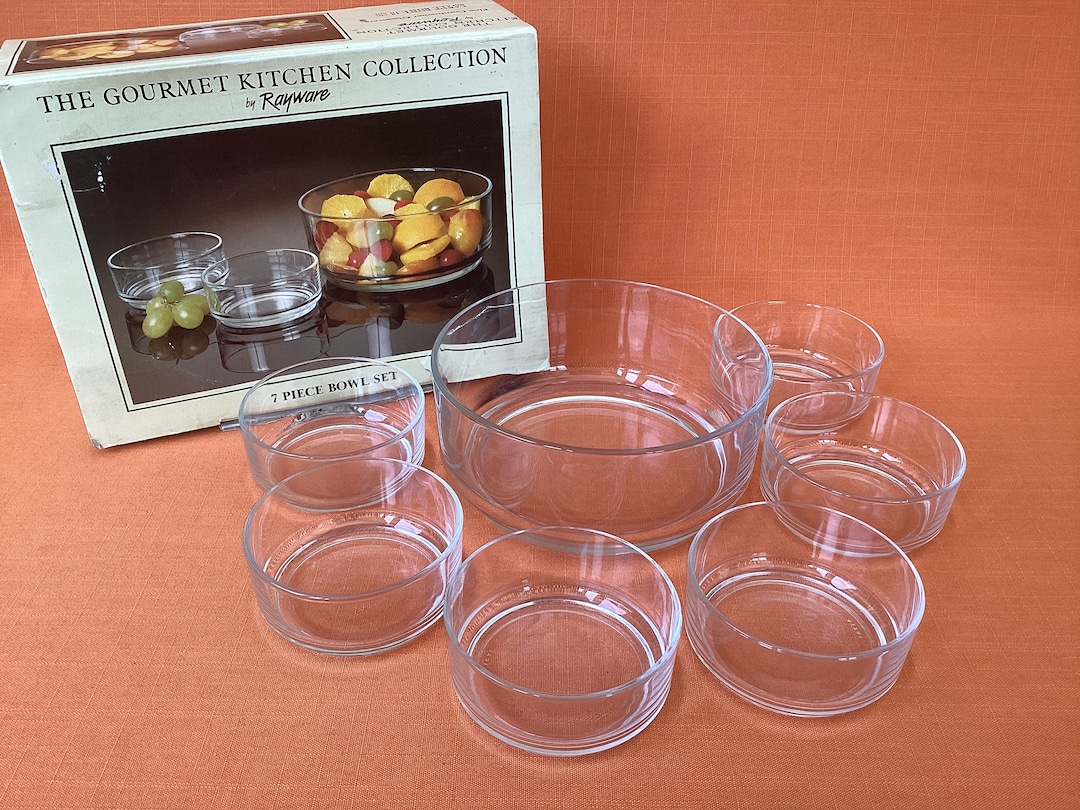Rayware Glass 1980s Rayware Italian Glass Dessert Bowl Set: Retro Trifle & Sundae ...