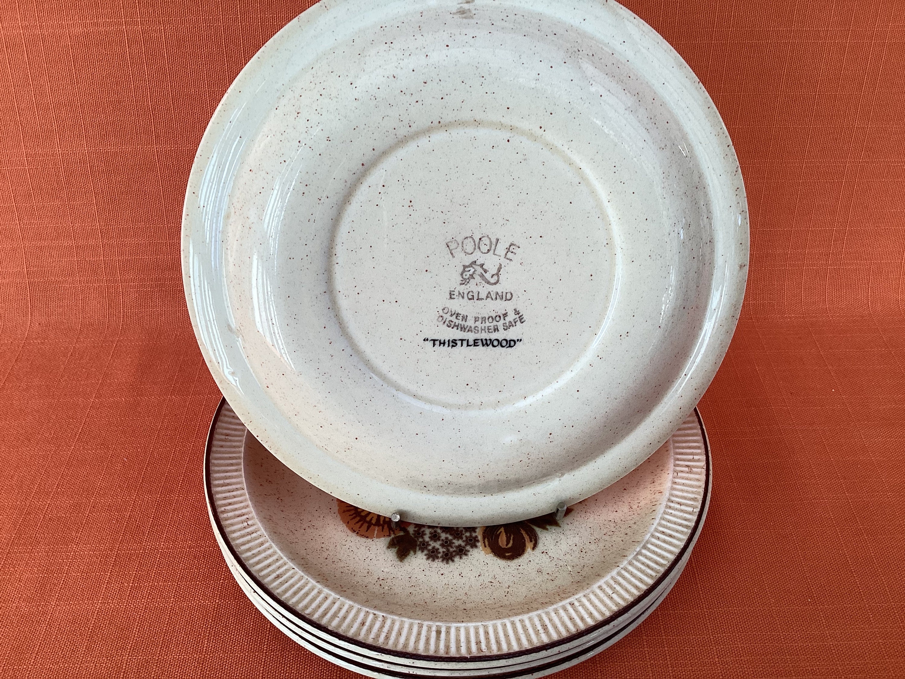 1970s Poole Pottery Tea Plates set of 4 in the Thistlewood Etsy UK