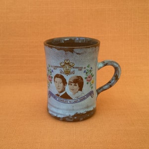 Ewenny Pottery 1981 Royal Wedding commemorative mug: HRH Prince Charles and Lady Diana Spencer, collectable Ewenny Welsh pottery