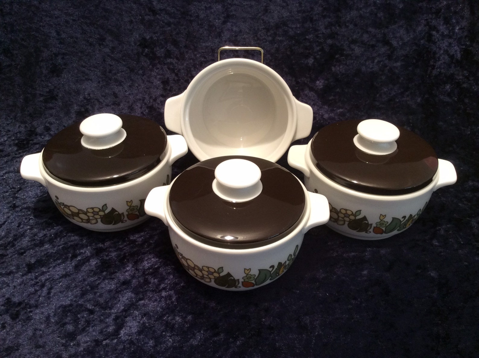 Lovely retro Royal Doulton Forest Flower soup bowls with lids Etsy