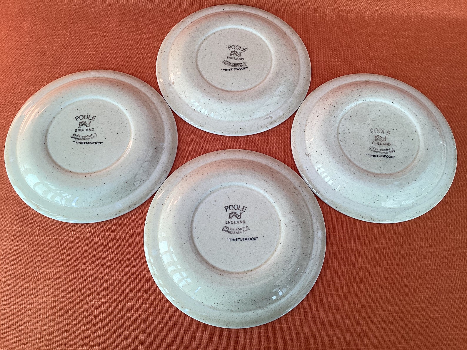 1970s Poole Pottery Tea Plates set of 4 in the Thistlewood Etsy UK
