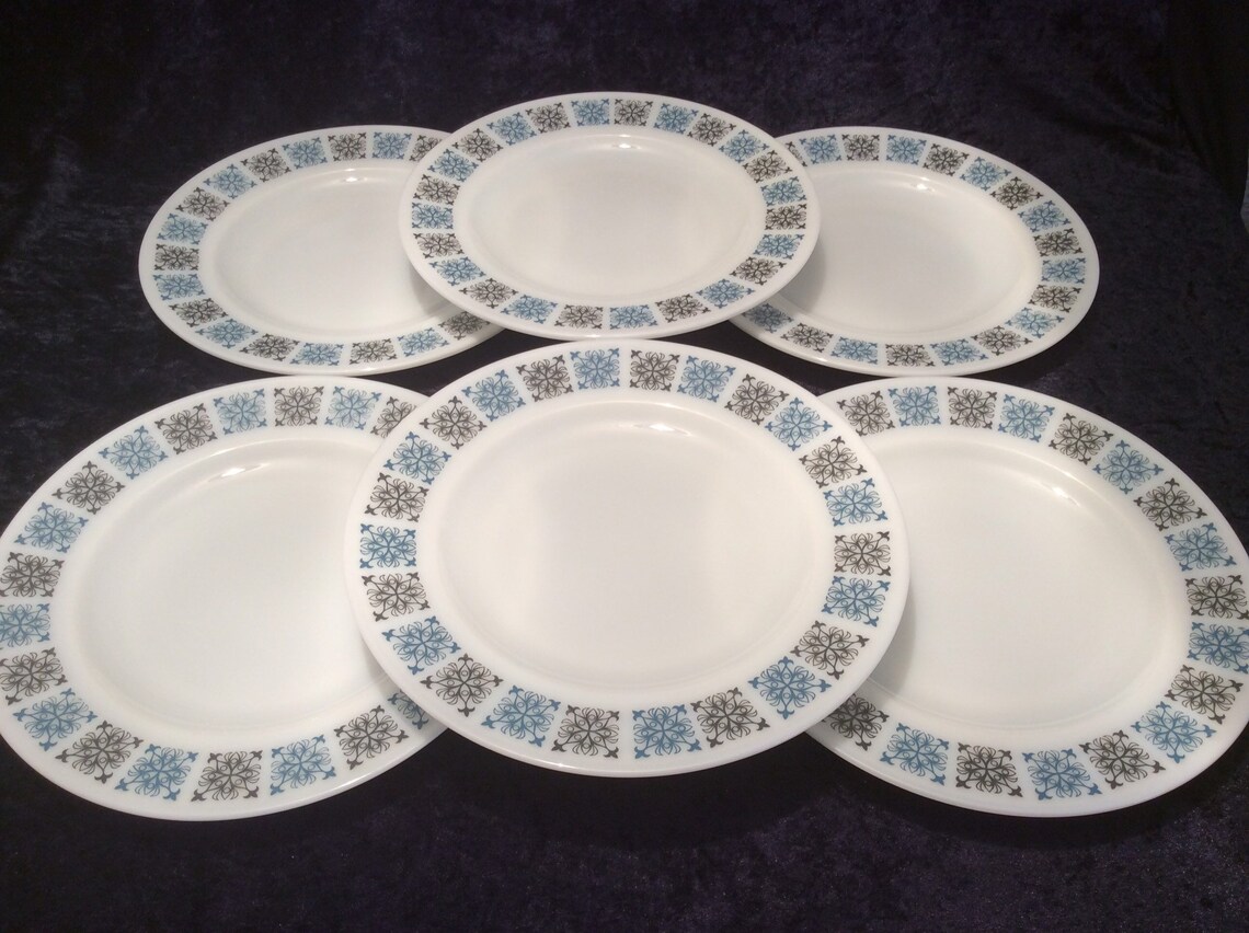 Set of 6 JAJ Pyrex Chelsea dinner plates 1960s JAJ Chelsea Etsy
