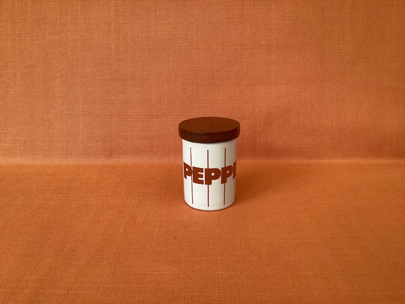 1980s Hornsea Brown Stripe Jam and Marmalade jars sold separately, Hornsea Stripe Salt and Pepper pots, Hornsea Green Stripe, Red Stripe Brown Stripe Pepper