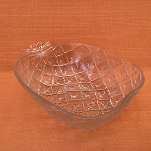 Plat à ananas en verre italien des années 1970/80, bol à fruits en forme d&#39;ananas CoVetro, plat à ananas kitsch, plat de service à ananas rétro