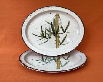 Pair of Midwinter Stonehenge Rangoon Serving Platters - 1960s Retro Tableware