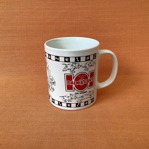 1990s 101 Dalmatians mug, made to coincide with the release of the Disney film on video, retro Disney 101 Dalmatians mug, 1990s Disney mug