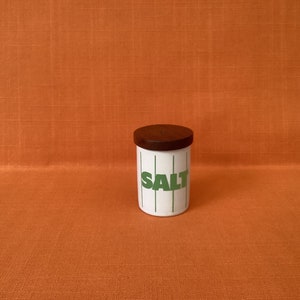 1980s Hornsea Brown Stripe Jam and Marmalade jars sold separately, Hornsea Stripe Salt and Pepper pots, Hornsea Green Stripe, Red Stripe Green Stripe Salt