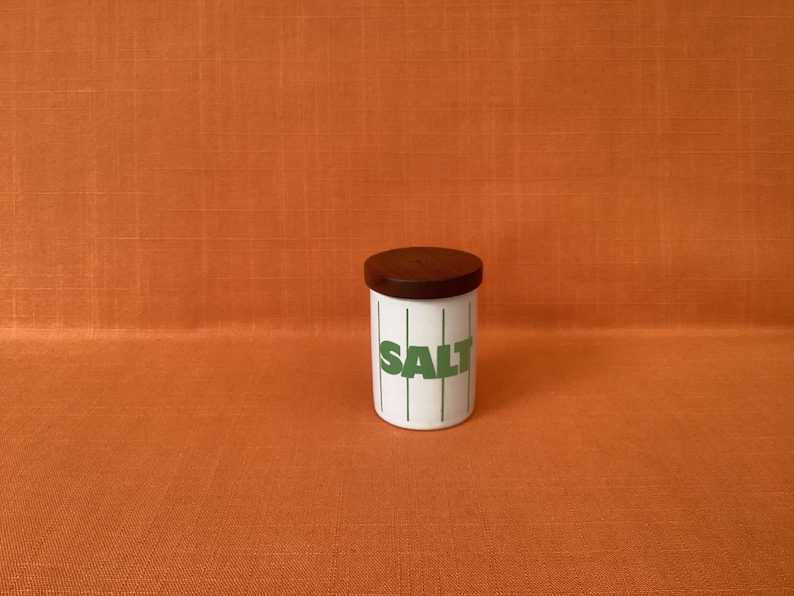 1980s Hornsea Brown Stripe Jam and Marmalade jars sold separately, Hornsea Stripe Salt and Pepper pots, Hornsea Green Stripe, Red Stripe Green Stripe Salt