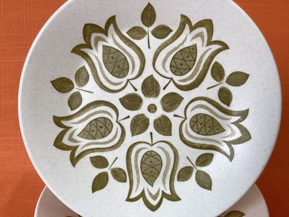 J&G Meakin Maidstone Tulip Time Side Plates: 1960s Studio Pottery