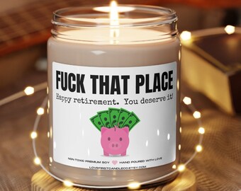 Funny Retirement Gift, Retirement Gift for Her, Retirement  for Him, Retirement Candle, Gift for Coworker, Retirement Party Gift, Retirement
