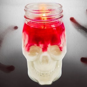 SKULL HALLOWEEN CANDLES, Spooky gifts, Cool Halloween gifts, Halloween gifts, custom soy candles, Fall Candles, Autumn Candles, bloody gifts