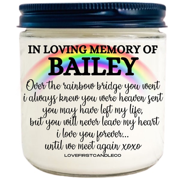 Pet Memorial Candle Etsy