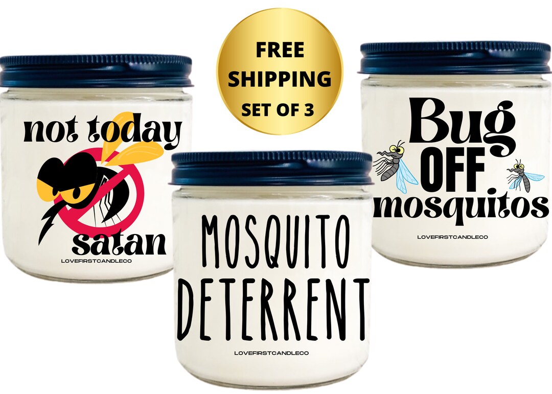 CITRONELLA Candle Set of 3, Scented Soy Wax, Funny Candles, Citronella Fragrance Oil, Outdoor