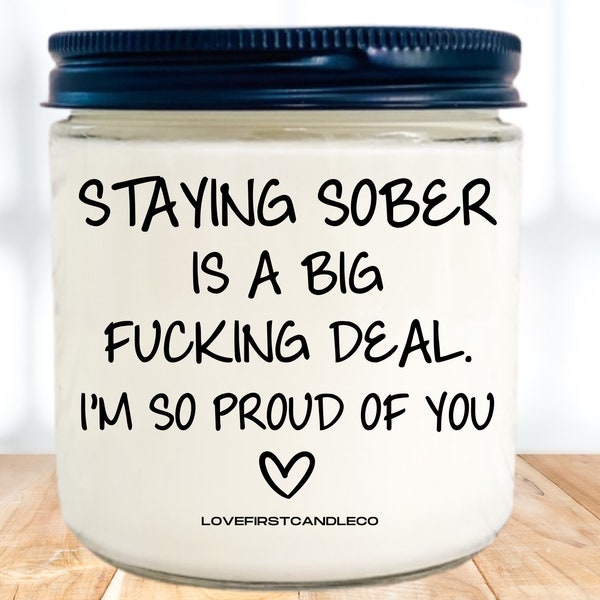 Staying Sober, Sober Anniversary Gift, Sobriety Gift for her, Soy Candles, Sobriety Anniversary, 1 year clean